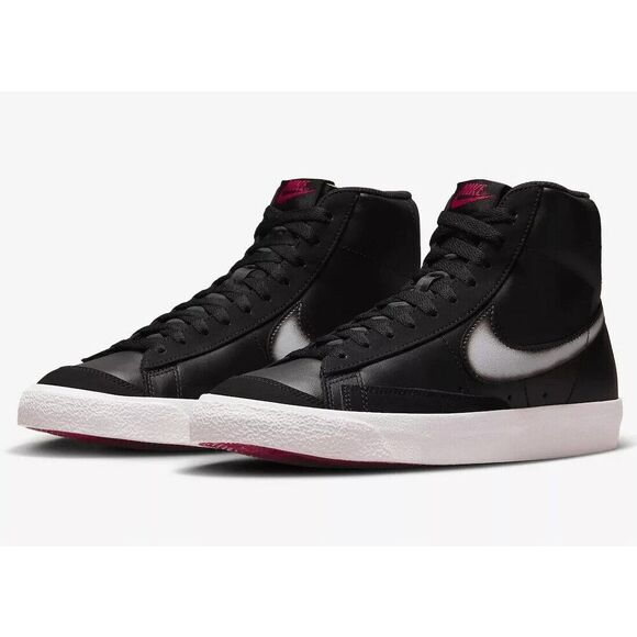 Nike Blazer Mid '77 Vintage FD6924-001 Sneakers Mens Black Leather Lace Up TF757 - Picture 1 of 12